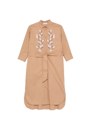 Rosso 35 leaf-motif belted dress - Neutrals
