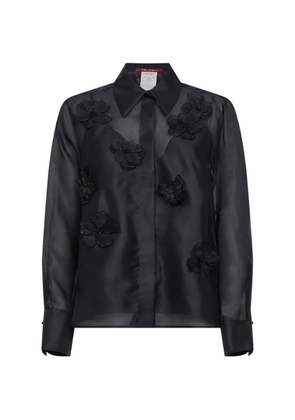 Max Mara organza flowers beaded shirt - Black