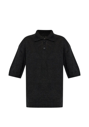 Maison Margiela Gardening Hemp buttoned polo shirt - Black