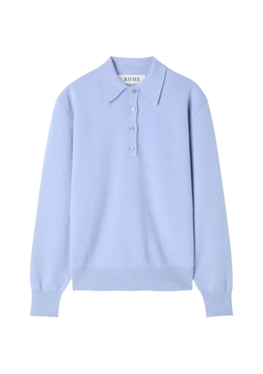 Róhe polo-collar knitted sweater - Blue