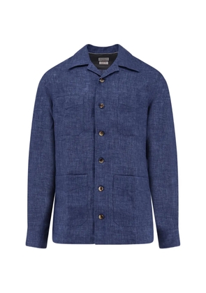 Brunello Cucinelli buttoned front-pocket shirt - Blue