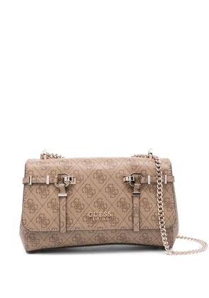 GUESS USA buckle patterned leather cross body bag - Neutrals