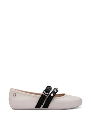 Melissa studded buckle ballet flats - Neutrals