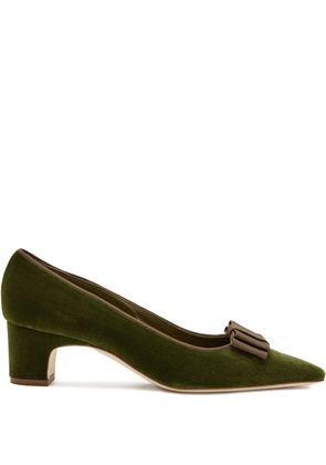 Manolo Blahnik 50mm Reador bow pumps - Green