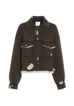 Barrie denim fringed jacket - Brown