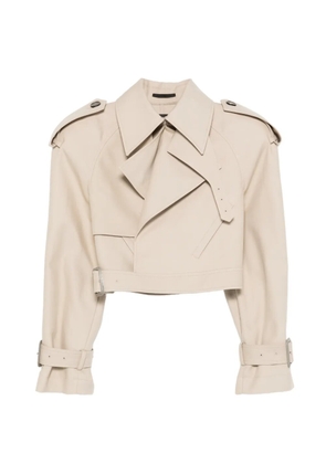 WARDROBE.NYC Drill buckle fastening trench jacket - Neutrals