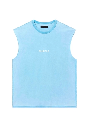 Purple Brand crew-neck sleeveless T-shirt - Blue