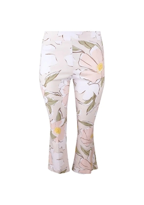 Avenue Montaigne Leo floral flared-leg trousers - Neutrals