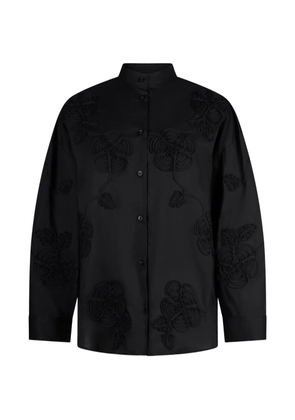 LIU JO embroidered mandarin-collar shirt - Black