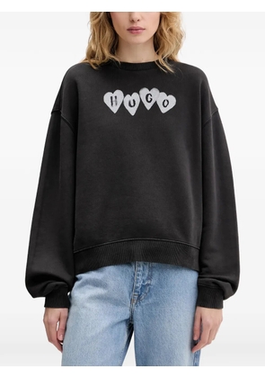 HUGO heart-motif sweatshirt - Black