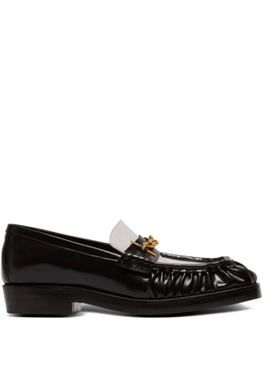 Balmain glazed leather loafers - Black