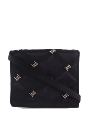 Ferragamo Pre-Owned 1990-2000 Satin Vara Rhinestone crossbody bag - Black