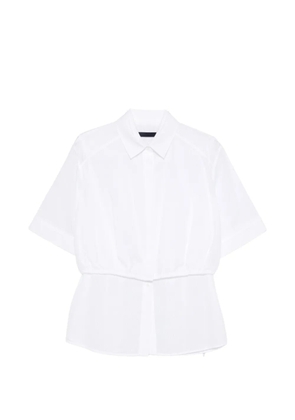Juun.J stripe gathered shirt - White