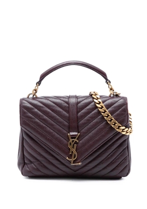 Saint Laurent Pre-Owned 2016 Medium Quilted Chevron Sheepskin College satchel - Red