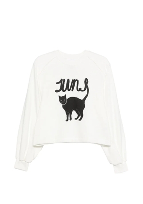 Juun.J cat-print sweatshirt - White