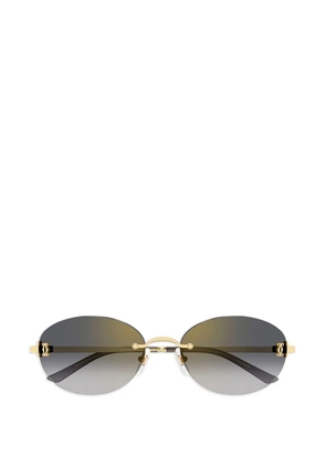 Cartier Eyewear oval rimless sunglasses - Gold
