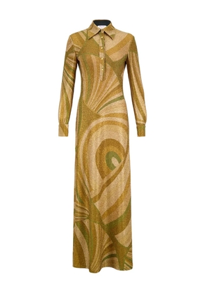 PUCCI buttoned print maxi dress - Gold