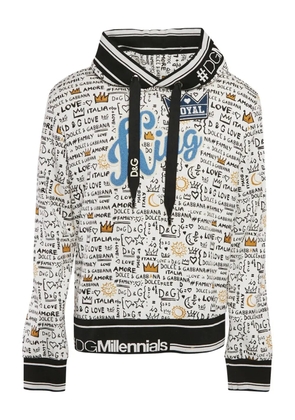 Dolce & Gabbana Pre-Owned graffiti-print hoodie - White
