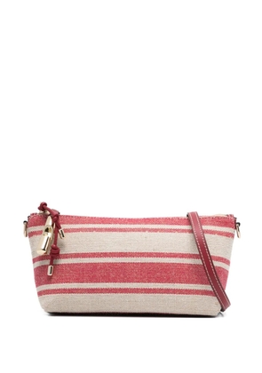 Furla striped padlock shoulder bag - Red