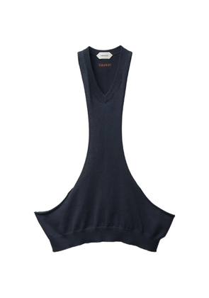 Versace cotton-cashmere knit tank top - Blue