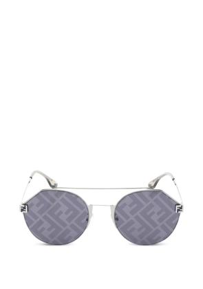 Fendi Pre-Owned logo-pattern mirrored sunglasses - Grey
