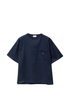 Versace embroidered cotton-jersey T-shirt - Blue