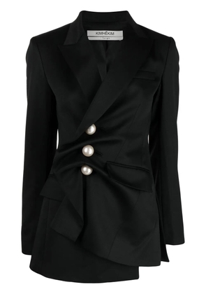 Kimhekim asymmetric single-breasted blazer - Black
