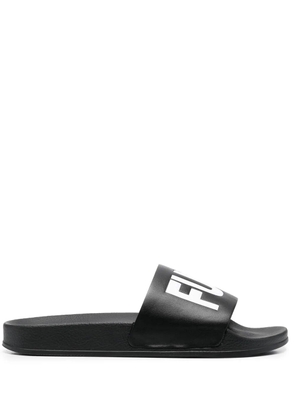 VTMNTS slogan-print slides - Black