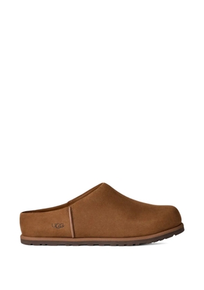 UGG logo-detail leather flat mules - Brown