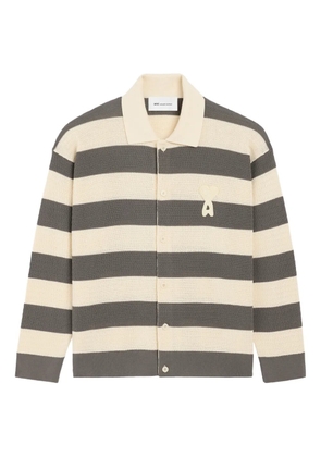 AMI Paris Ami De Coeur heart patch cardigan - Neutrals