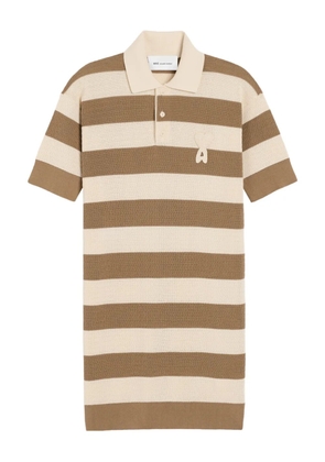 AMI Paris Ami De Coeur striped mini dress - Neutrals