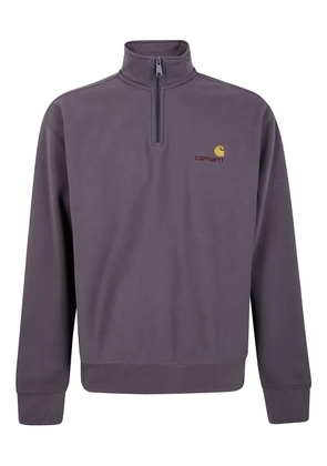 Carhartt WIP Half Zip American Script embroidered sweatshirt - Grey