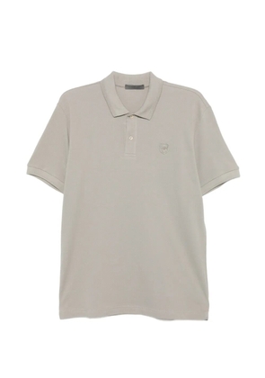 Corneliani logo-patch polo shirt - Grey