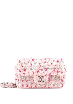 CHANEL Pre-Owned Classic Single Flap Bag Quilted Tweed and Ribbon Mini crossbody bag - Metallic