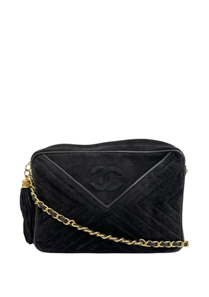 CHANEL Pre-Owned 1986-1988 CC Quilted Suede Tassel Camera Bag crossbody bag - Black