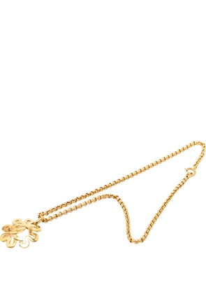 CHANEL Pre-Owned 1995 Gold Plated CC Clover Chain Pendant Necklace costume necklace