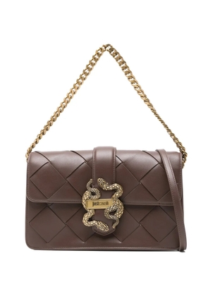 Just Cavalli woven snake appliqué tote bag - Brown