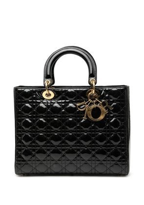 Christian Dior Pre-Owned 2000-2025 Large Patent Cannage Lady Dior satchel - Black