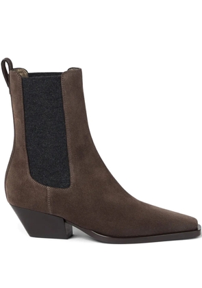 Brunello Cucinelli 50mm Monili-chain leather boots - Brown