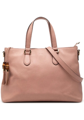 Gucci Pre-Owned 2000-2015 Leather Bamboo Tassel satchel - Pink