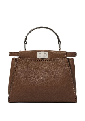 FENDI mini Peekaboo leather tote bag - Brown