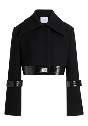 Patou patent-trimmed wool jacket - Black