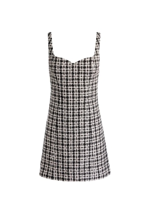 alice + olivia sweetheart checked mini dress - Black