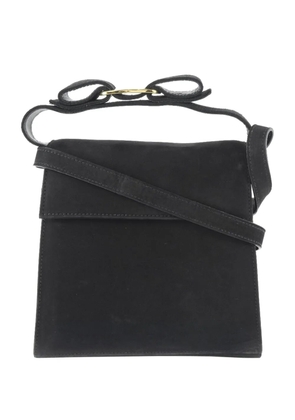 Ferragamo Pre-Owned 2010-2026 Suede Vara Bow Top Handle Bag satchel - Black