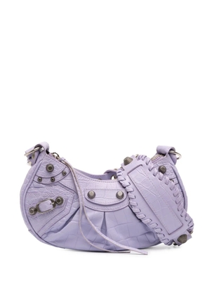 Balenciaga Pre-Owned 2021-2022 Croc Embossed Leather Motocross Le Cagole XS crossbody bag - Purple