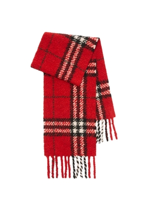 Burberry Check alpaca wool-blend bouclé scarf - Red