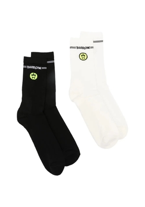 BARROW ribbed logo socks (set of two) - Black