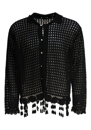 BODE crochet-trimmed buttoned shirt - Black