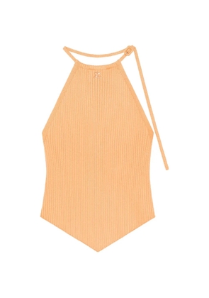 Courrèges halter-neck ribbed-knit top - Orange