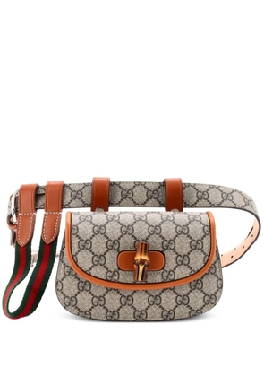 Gucci Pre-Owned Bamboo 1947 GG Coated Canvas Mini belt bag - Brown